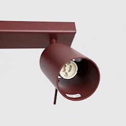 Kinkiet listwa z reflektorami Ring 2xGU10 burgundowy