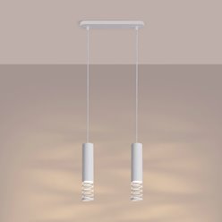 Lampa wisząca podwójna Lami 2xGU10 listwa biała