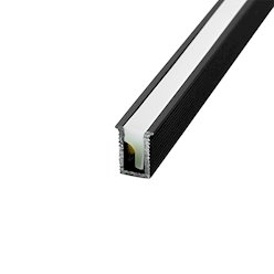 Profil LED wpuszczany wąski Tiny 7mm czarny z kloszem 1m