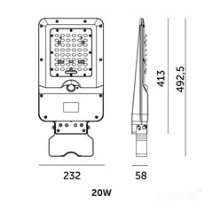 Lampa uliczna solarna z czujnikiem Street 20W 3000lm CCT