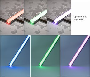 Oprawa liniowa LED IP68 AQU srebrna RGB 2m