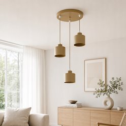 Lampa wisząca Loft 3xE27 Elena okrągła beżowa
