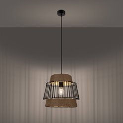 Lampa wisząca Loft Brilo 1xE27 czarna ze sznurem