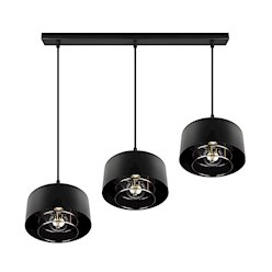 Potrójna lampa wisząca E27 Velto Loft listwa 60cm czarna-miedź