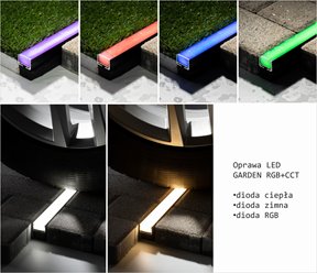 Oprawa liniowa LED IP68 Garden czarna RGB+CCT 2m