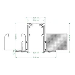 Szyna magnetyczna F-LINE podtynkowa biała - 1 metr