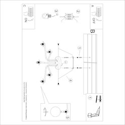 Żyrandol klasyczny mleczne kule Astral 5xG9 czarny