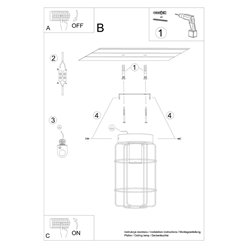 Lampa sufitowa Loft GOTTO 1xE27 drewno i czarny drut