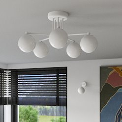 Kinkiet klasyczny z mleczną kulą Astral 1xG9 biały