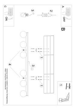 Lampa sufitowa mleczne kule YOLI 6xG9 czarna