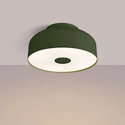Lampa sufitowa okrągła Omiq 4xE27 zielona oliwkowa