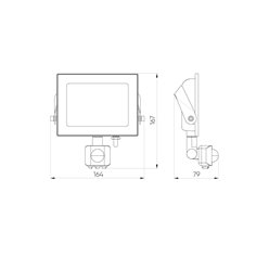 Halogen / naświetlacz LED 30W 2100lm SMD IP65 czarny z czujnikiem ruchu PIR - biała dzienna