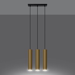 Lampa wiszące tuby LAGOS 3xGU10 złota - listwa