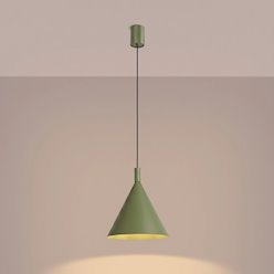 Lampa wisząca stożkowy klosz Nox 25cm 1xE27 zielona oliwka