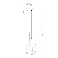 Lampa wisząca potrójna Prysm okrągła 3xG9 biała