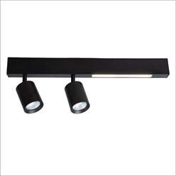 Kinkiet liniowy LED 5W + dwa reflektory GU10 - czarny