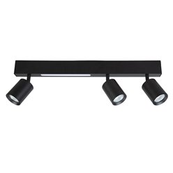 Kinkiet liniowy LED 5W + trzy reflektory GU10 - czarny