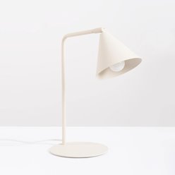 Lampa biurkowa ze stożkowym kloszem Nox 1xE14 beżowa