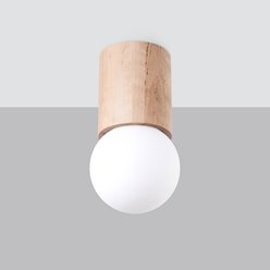 Lampa sufitowa kula BOOMO 23cm 1xG9 drewno