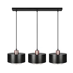 Potrójna lampa wisząca E27 Velto Loft listwa 60cm czarna-miedź