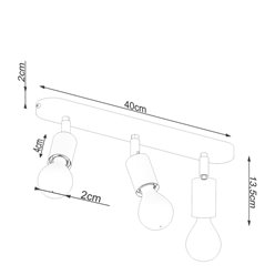 Lampa sufitowa reflektory FORNES 3xE27 czarna