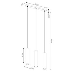 Lampa wisząca potrójna Lagos 3xGU10 listwa zielona oliwka