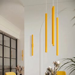 Kinkiet ścienny mini tuba góra-dół Pastelo 2xG9 żółty