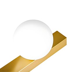 Kinkiet ścienny 1xG9 mleczna kula - złoty