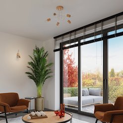 Kinkiet drewniany Ember 1xE27 biały/naturalne drewno