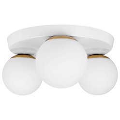 Lampa sufitowa okrągła mleczne kule Bali 3xE27 biała