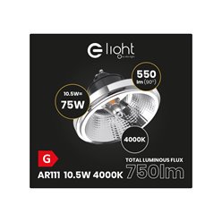 Żarówka LED AR111 GU10 10,5W 4000K Czarna z odbłyśnikiem