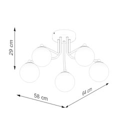 Żyrandol klasyczny mleczne kule Astral 5xG9 biały