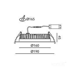 Panel LED okrągły IP44 podtynkowy NEXEYE 20W 2400lm 3CCT
