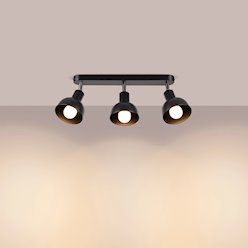 Lampa sufitowa z reflektorami Elba 3xE27 czarna