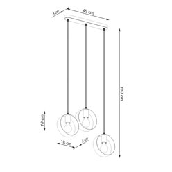 Lampa wisząca loftowa TITRAN 3xE27 biała