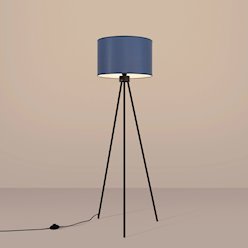 Lampa podłogowa z abażurem Nevia 1xE27 granatowa