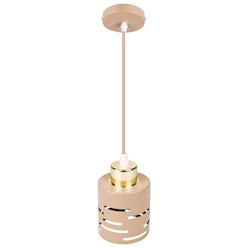 Lampa wisząca pojedyncza Timber 1xE27 beż-złoto