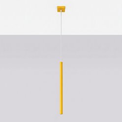 Lampa wisząca pojedyncza tuba Pastelo 1xG9 żółta
