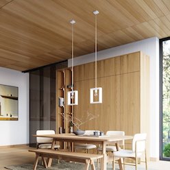 Lampa wisząca drewniana Aries 1xE27 biała
