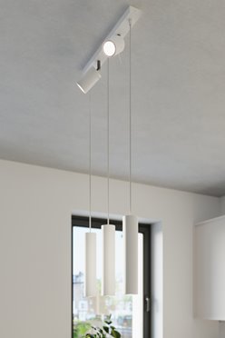 Lampa wisząca RING 3xGU10 + 2 spoty GU10 biała