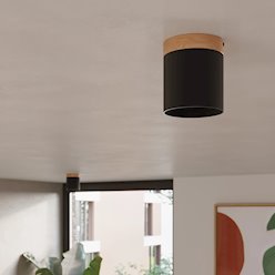 Oprawa natynkowa Rif 1xGU10 czarny/naturalne drewno