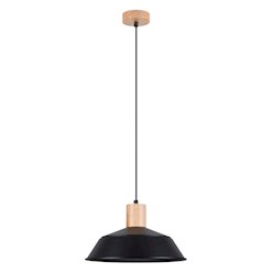 Lampa wisząca z okrągłym kloszem Fano 1xE27 czarna