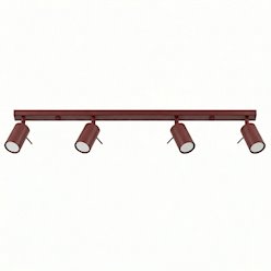 Kinkiet listwa z reflektorami Ring 4xGU10 burgundowy