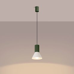 Lampa wisząca loftowa Estria 1xE14 beżowa/zielona oliwka