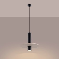 Lampa wisząca filcowa Pelta 1xGU10 czarno-beżowa
