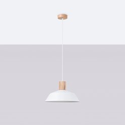 Lampa wisząca z okrągłym kloszem Fano 1xE27 biała