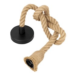 Lampa wisząca sznur 1xE27 120cm czarna podsufitka