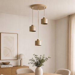 Lampa wisząca Loft 3xE27 Elena okrągła beżowa