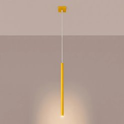 Lampa wisząca pojedyncza tuba Pastelo 1xG9 żółta