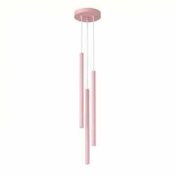 Lampa wisząca potrójna tuba Pastelo 3P 3xG9 okrągła różowa